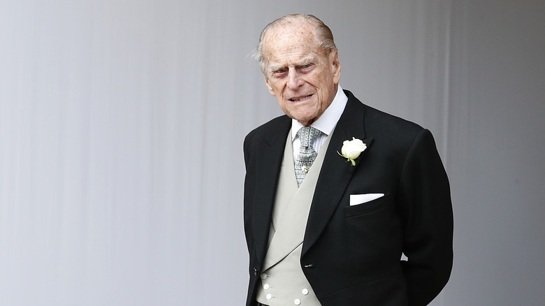 Prince Consort Philip standing outside
