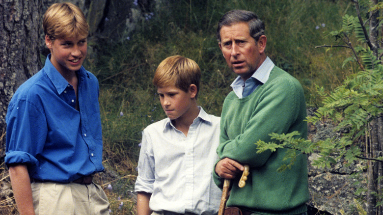 the real Charles, William, and Harry at balmoral in 1997