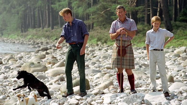 actual photos of Princes Charles WIlliam and Harry in Balmoral 1997