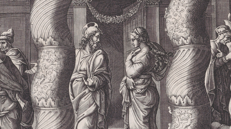 Illustration of Jesus and adulterer