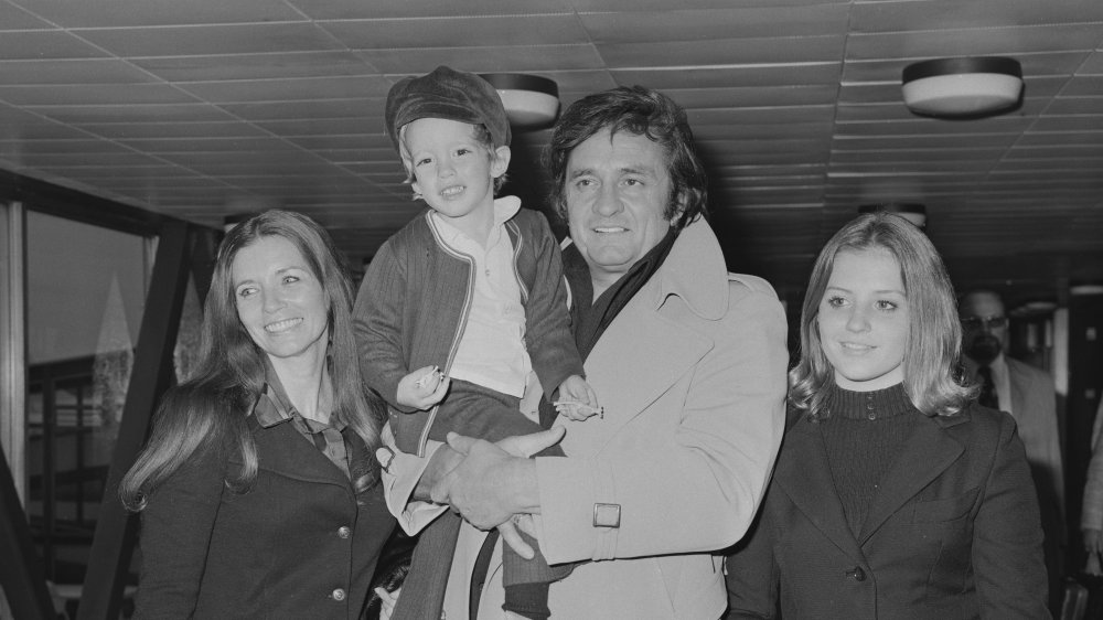 Johnny Cash with June and their kids 