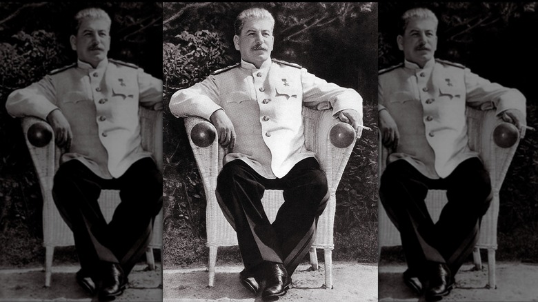 Joseph Stalin sits back
