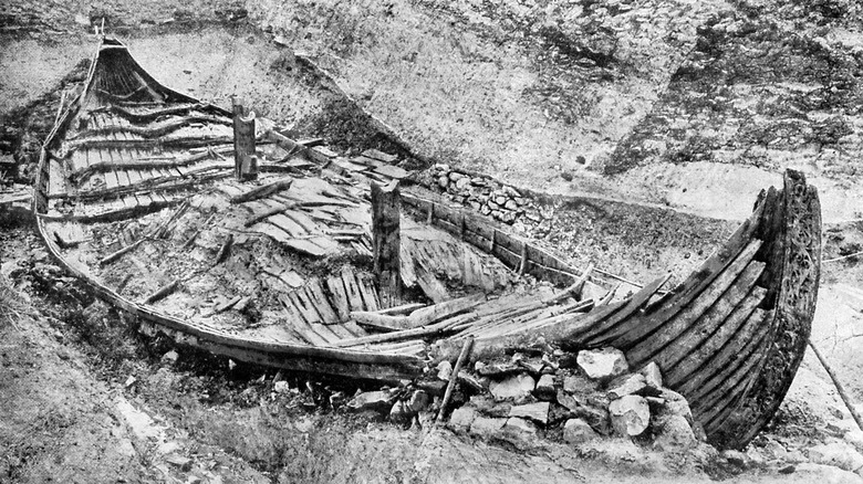 Excavated Viking ship burial