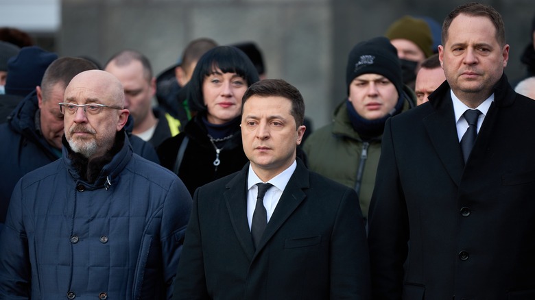 Volodymyr Zelensky with defense minister