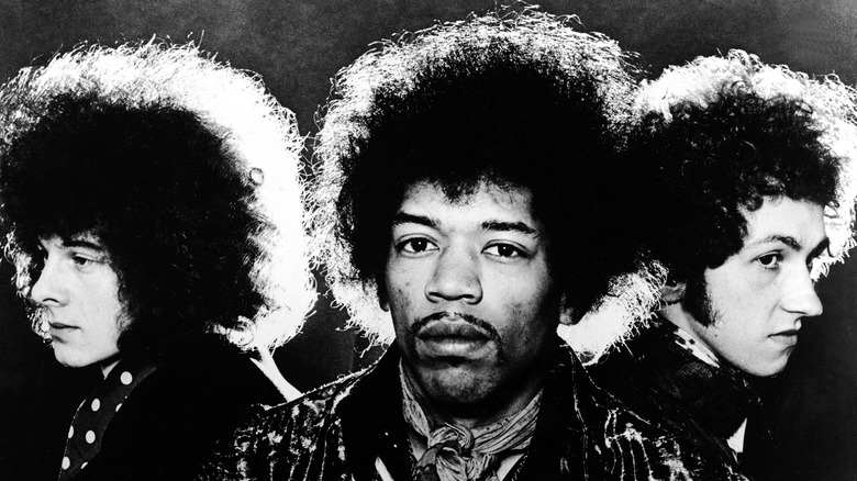 Black and grey image of The Jimi Hendrix Experience 