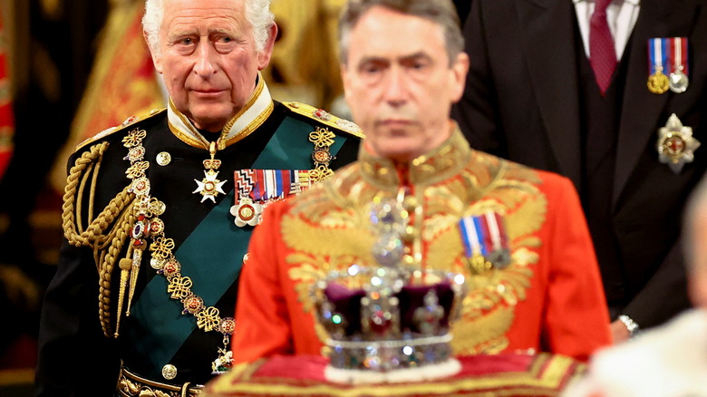 Crown carried before Prince Charles
