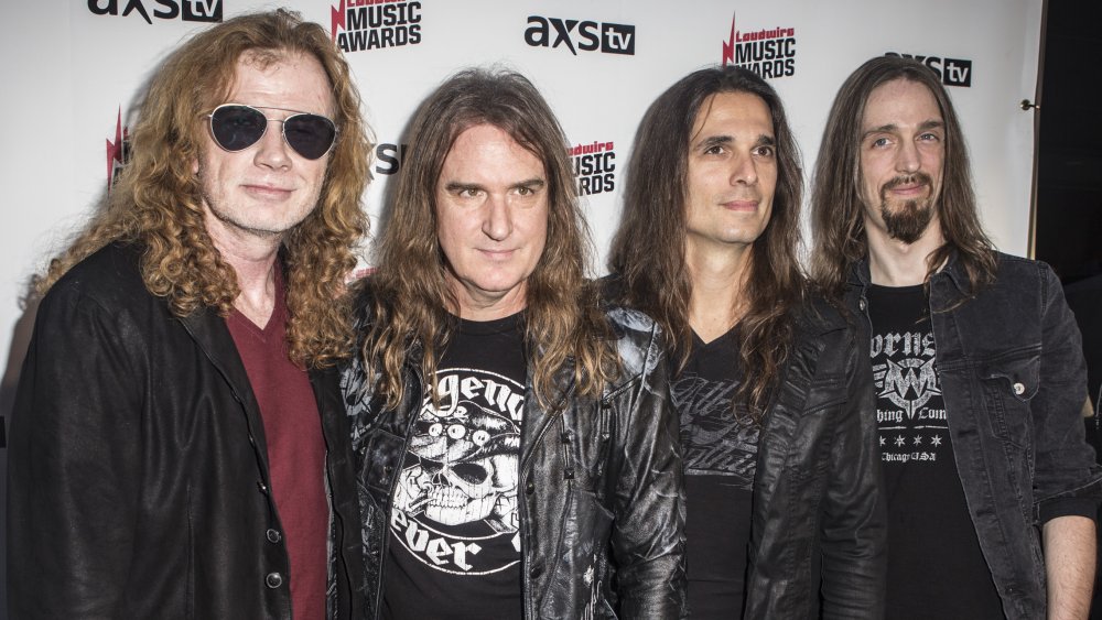 Dirk Verbeuren, David Ellefson, Dave Mustaine, and Kiko Loureiro of the band Megadeth