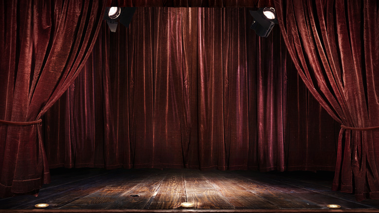 Stage curtain with lights