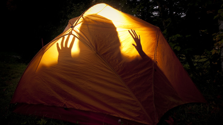 Camping victim trapped in tent