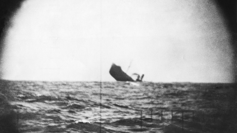 A sinking ship during WWII