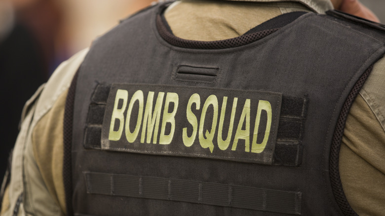 A bomb squad officer at work