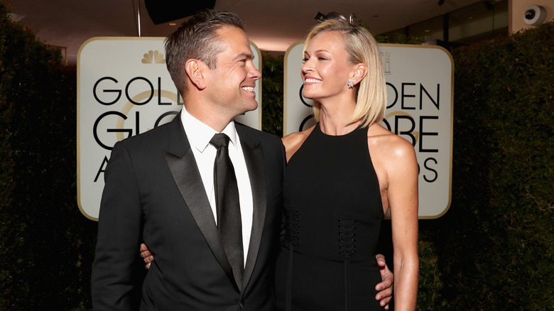 Lachlan Murdoch smiling at wife Sarah