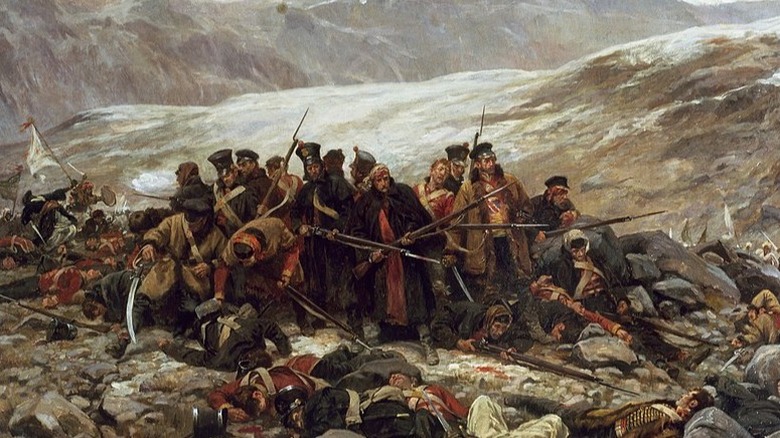 Painting showing massacre