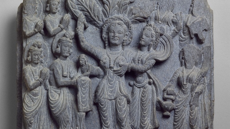 Relief depicting birth of the Buddha