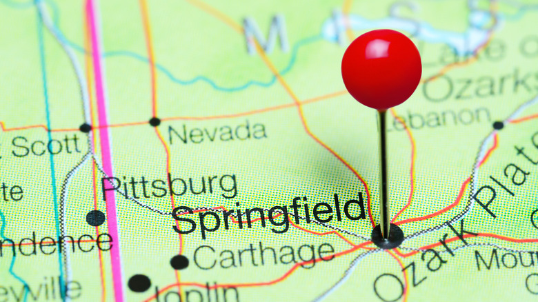 Springfield missouri on a map