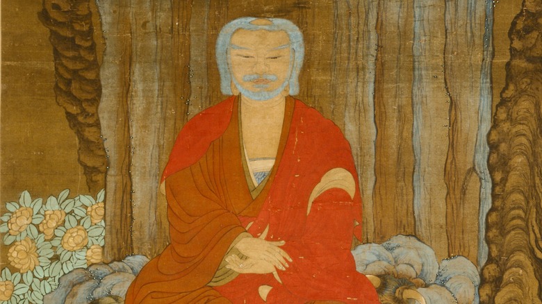 The Buddha meditating
