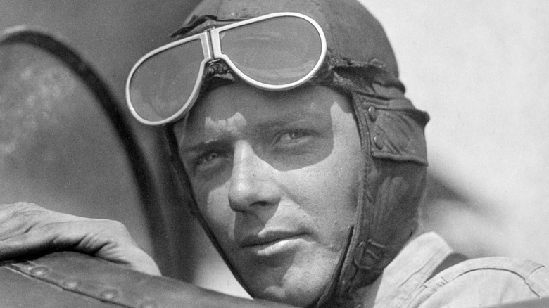 Charles Lindbergh riding plane