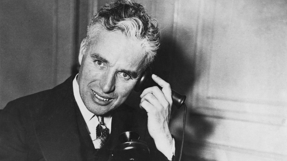 Charlie Chaplin on the phone