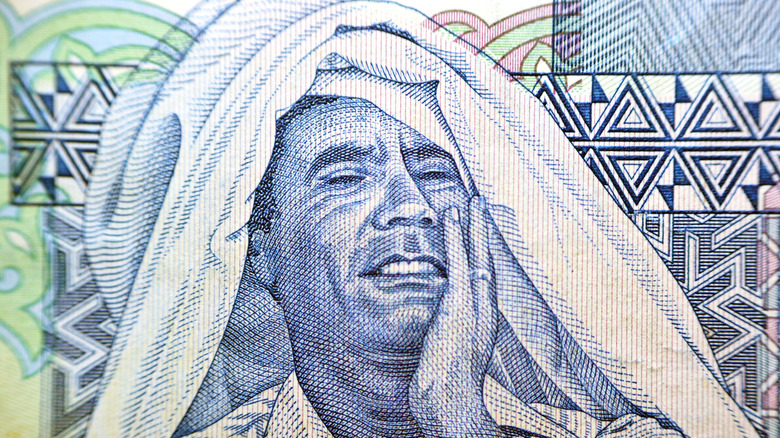 gadaffi dinar note money