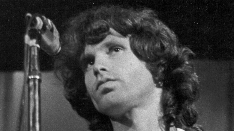 Jim Morrison preparing to sing