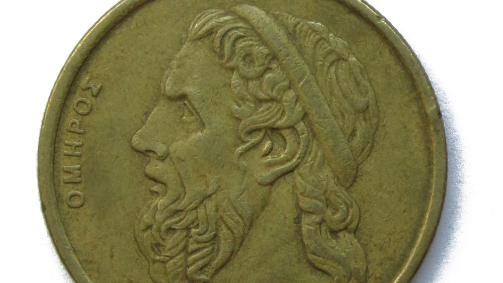 A coin depicting Homer