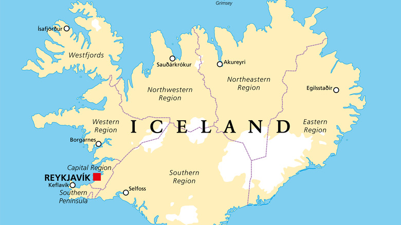 map of Iceland