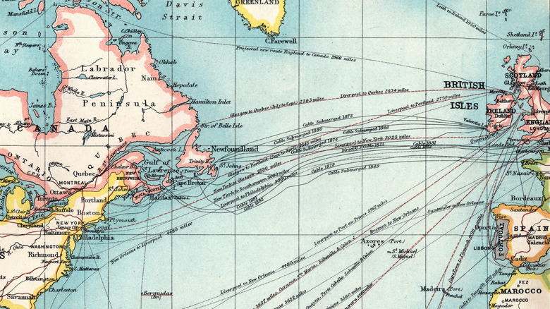 Map showing the North Atlantic 