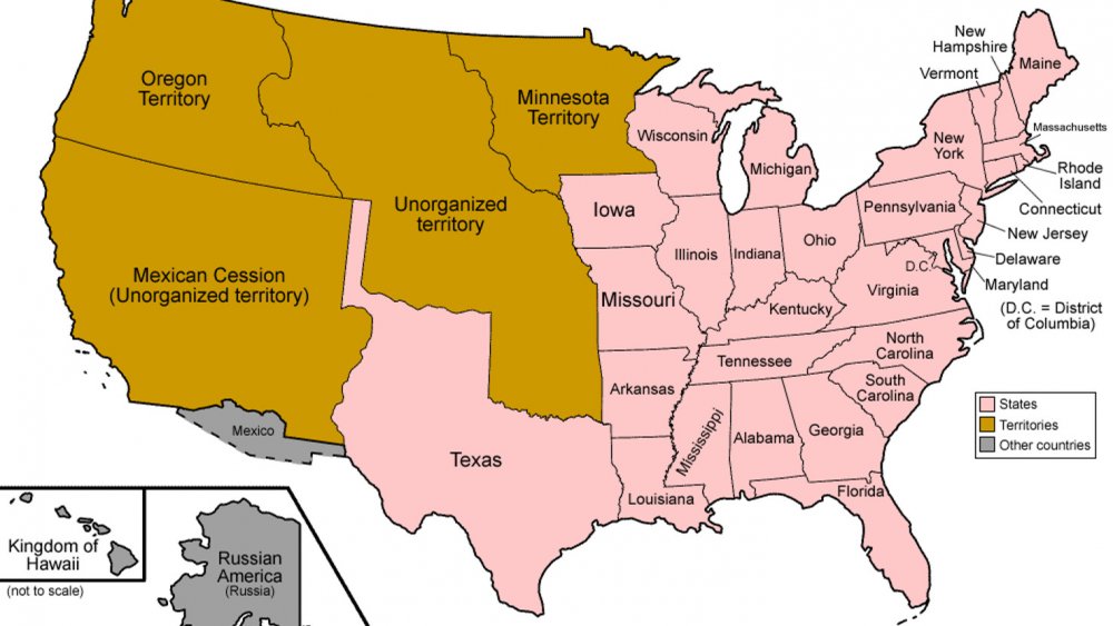 Map of U.S. in 1849