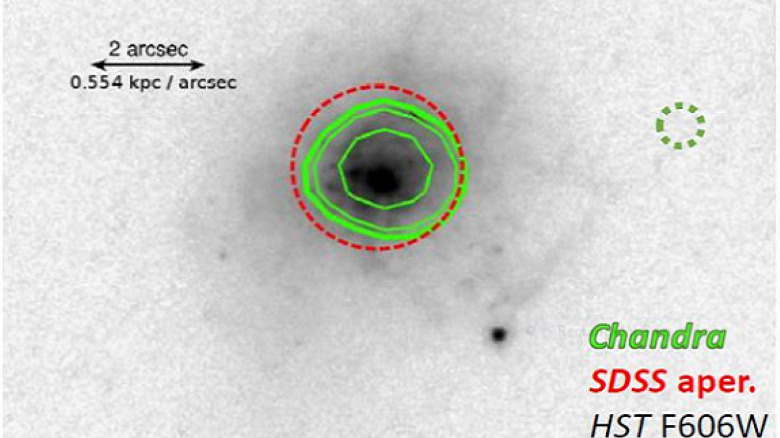 Green pea galaxy image closeup