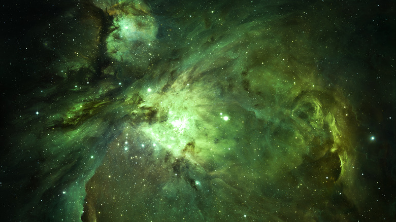 green gas clouds in space