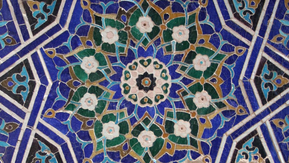 Samarkand, Shah-i Zinda : decoration of the Tuman Aqa complex. 