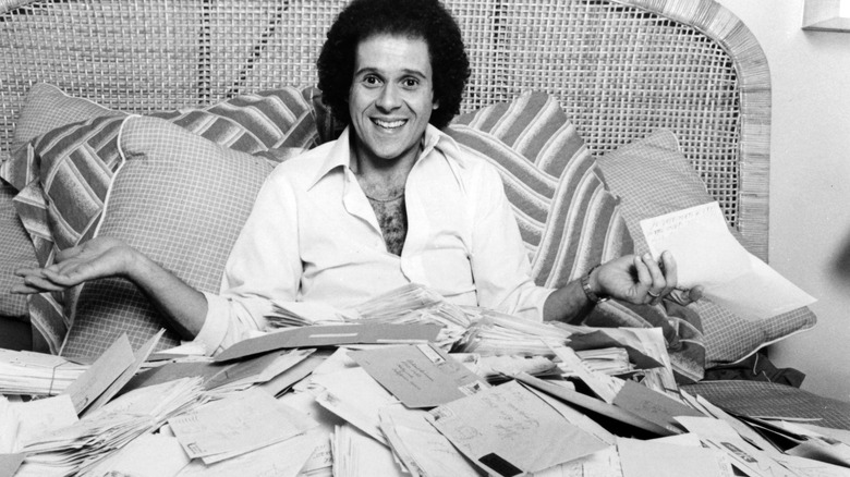 richard simmons surrounded by fan mail