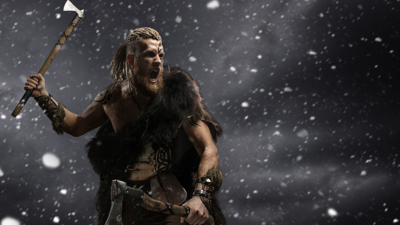 viking warrior about to crush some skulls