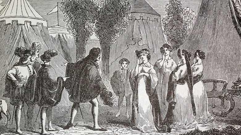 Lithograph scene from Love's Labour's Lost