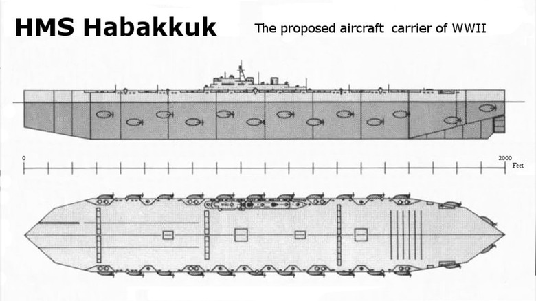 blueprints for the british ice aircraft carrier