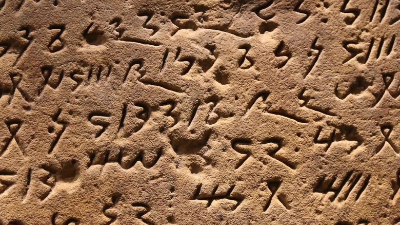 Meroitic script on stone slab