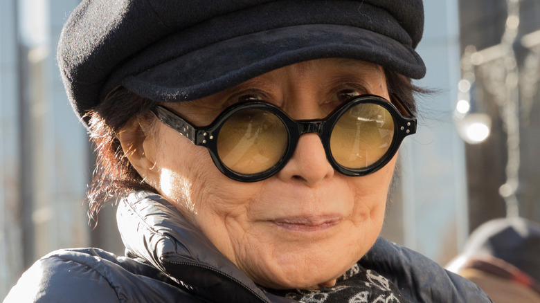 Yoko Ono close up portrait