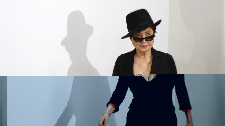 Yoko Ono standing shadow 